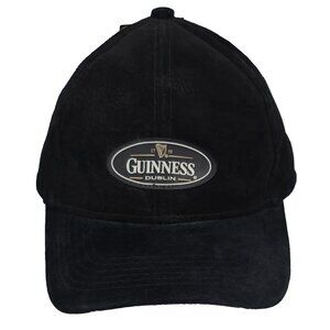 GUINNESS Beer Hat - Dublin Ireland Suede Leather Black Baseball Cap Official NEW